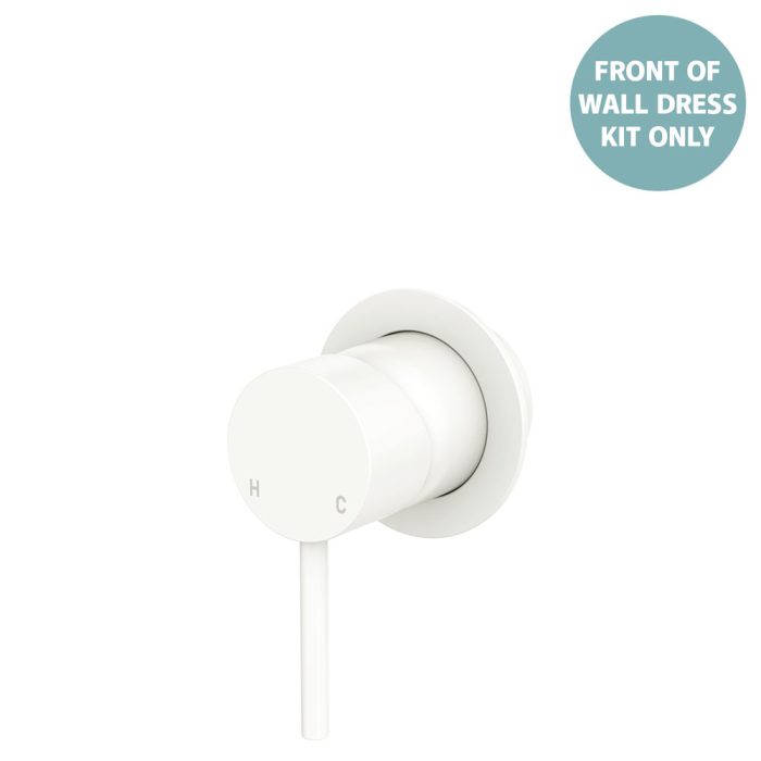 fienza Kaya Wall Mixer Dress Kit Small Round Plates Matte White