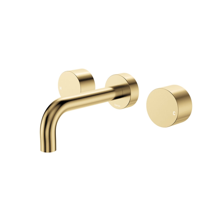 fienza Kaya Wall Set Round Taps 130mm Outlet Urban Brass