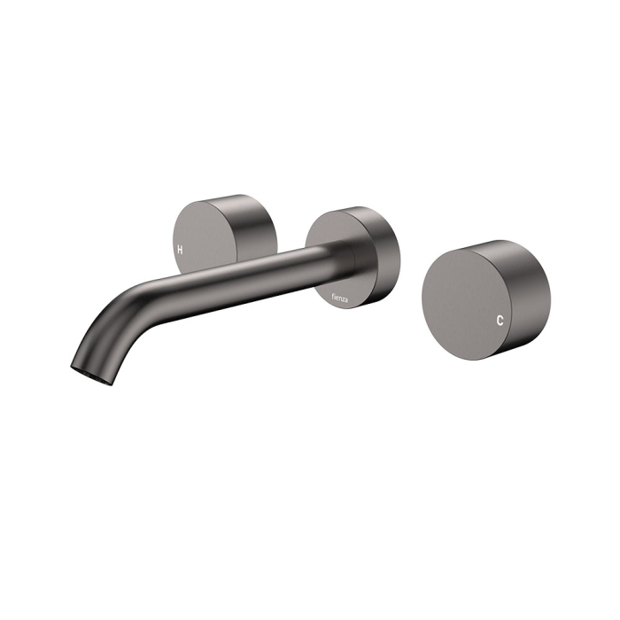 fienza Kaya Wall Set Round Taps 180mm Outlet Gun Metal