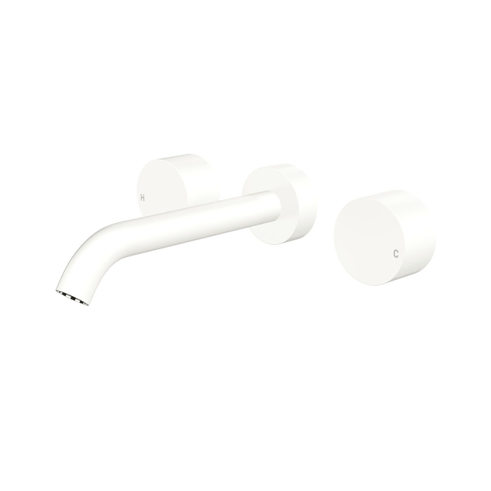 fienza Kaya Wall Set Round Taps 180mm Outlet Matte White