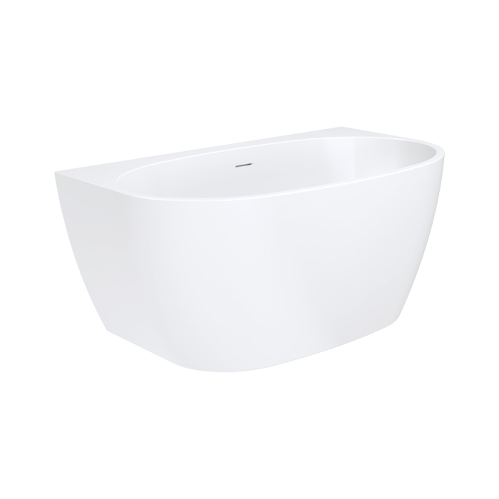 fienza Keeto Back-To-Wall Acrylic Bath with Overflow 1300mm