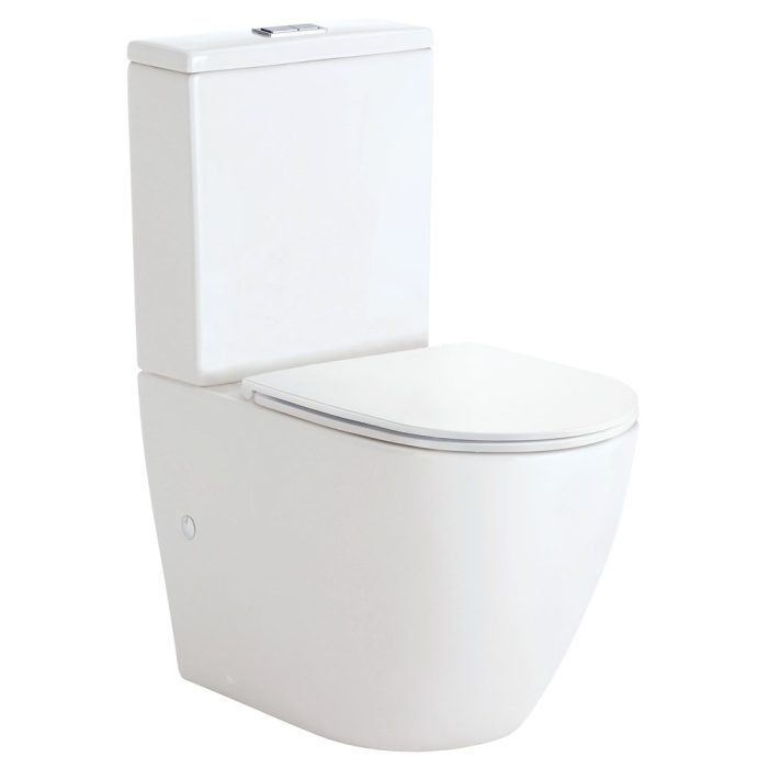 fienza Koko Tornado Flush Back-to-Wall Toilet Suite Gloss White with Slim Seat