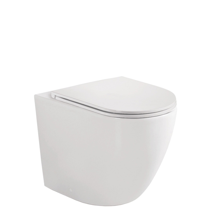 fienza Koko Tornado Flush Wall-Faced Toilet Suite Gloss White with Slim Seat