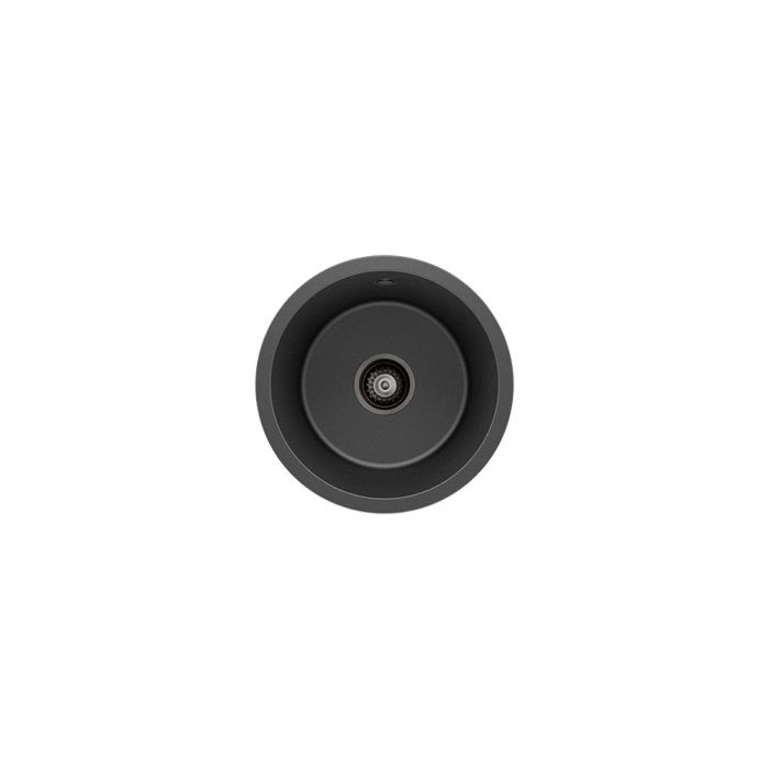 fienza Kuro Granite 22L Round Single Bowl Kitchen Sink Matte Black