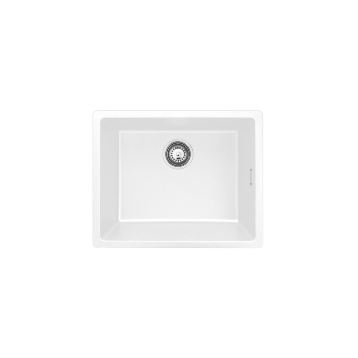 fienza Kuro Granite 38L Single Bowl Kitchen Sink Matte White