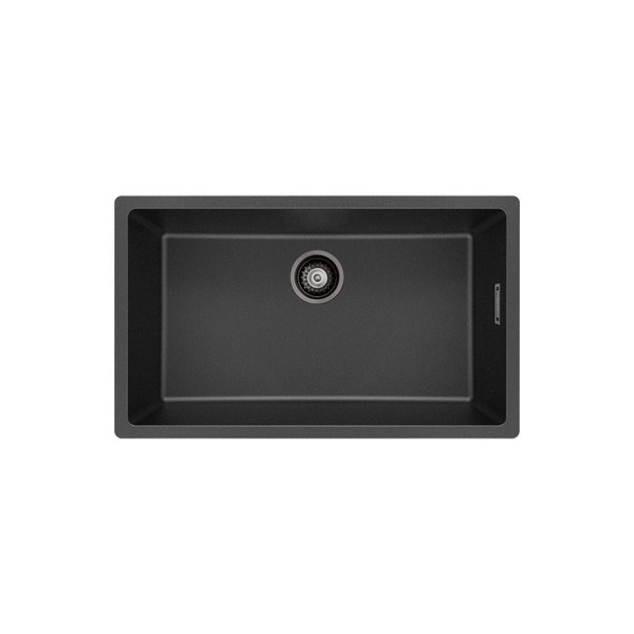 fienza Kuro Granite 53L Single Bowl Kitchen Sink Matte Black