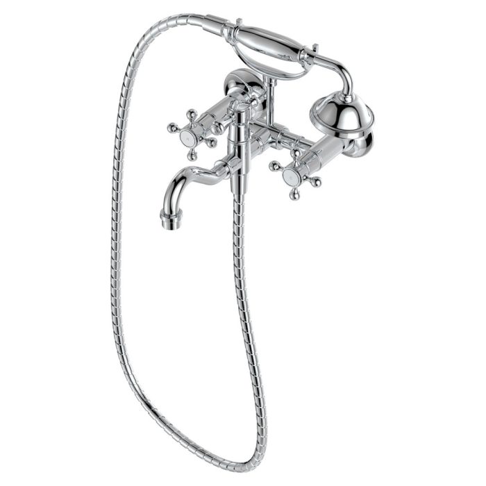 fienza Lillian Exposed Bath Tap Set with Hand Shower Chrome