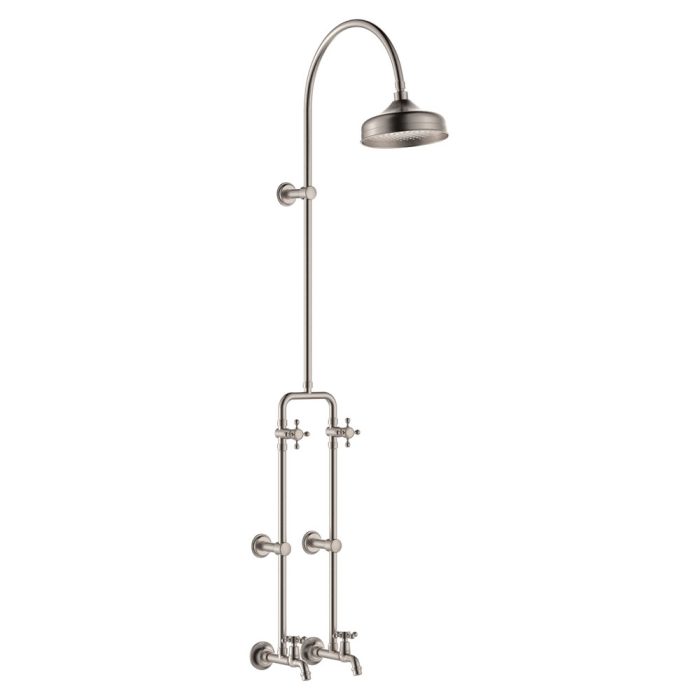 fienza Lillian Exposed Rail Shower & Bath Set Brushed Nickel