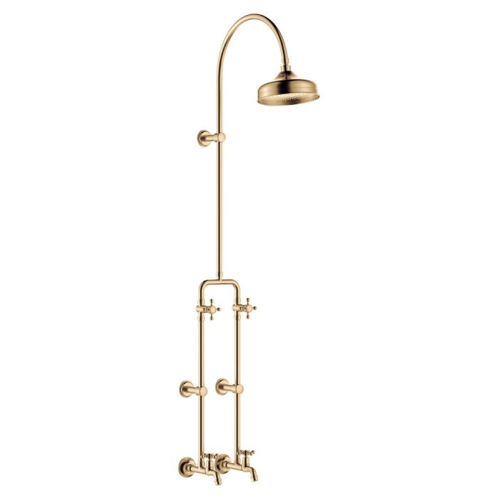fienza Lillian Exposed Rail Shower & Bath Set Urban Brass