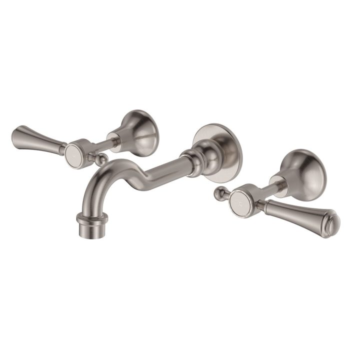 fienza Lillian Lever Basin/Bath Wall Set Brushed Nickel