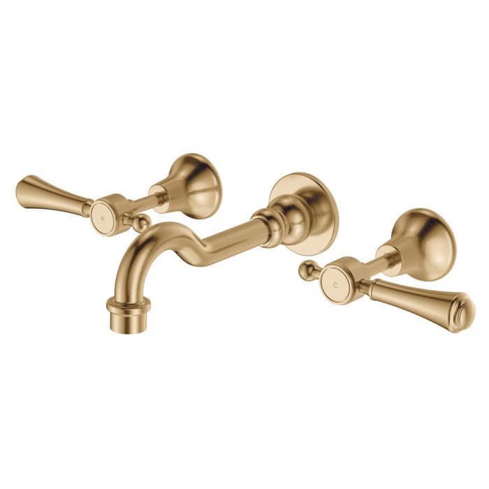 fienza Lillian Lever Basin/Bath Wall Set Urban Brass