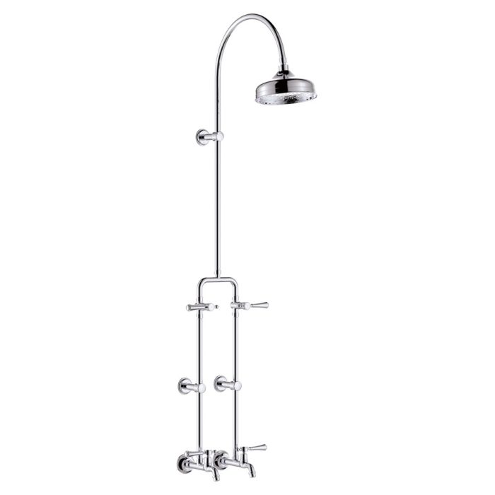 fienza Lillian Lever Exposed Rail Shower & Bath Set Chrome