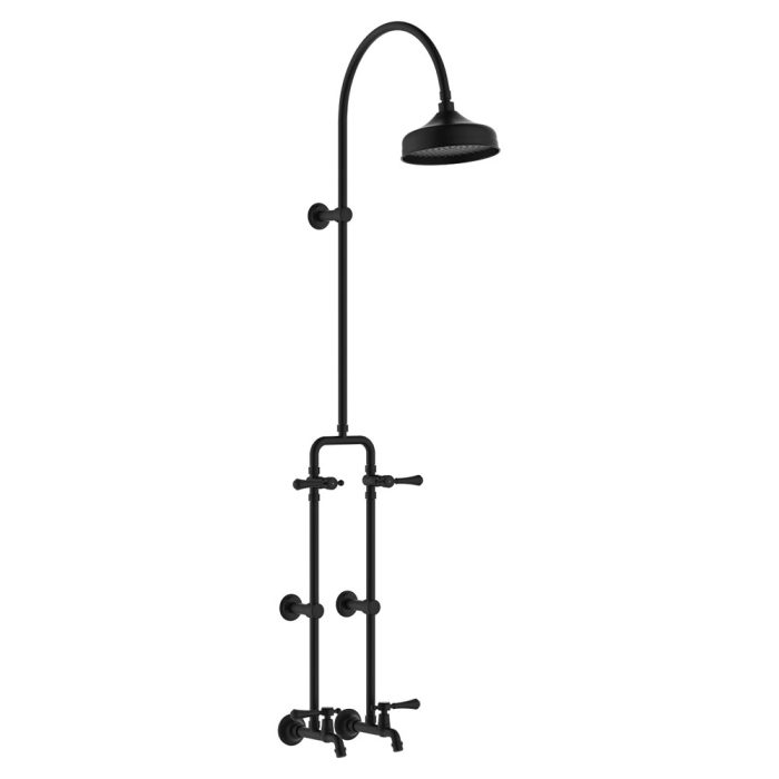 fienza Lillian Lever Exposed Rail Shower & Bath Set Matte Black