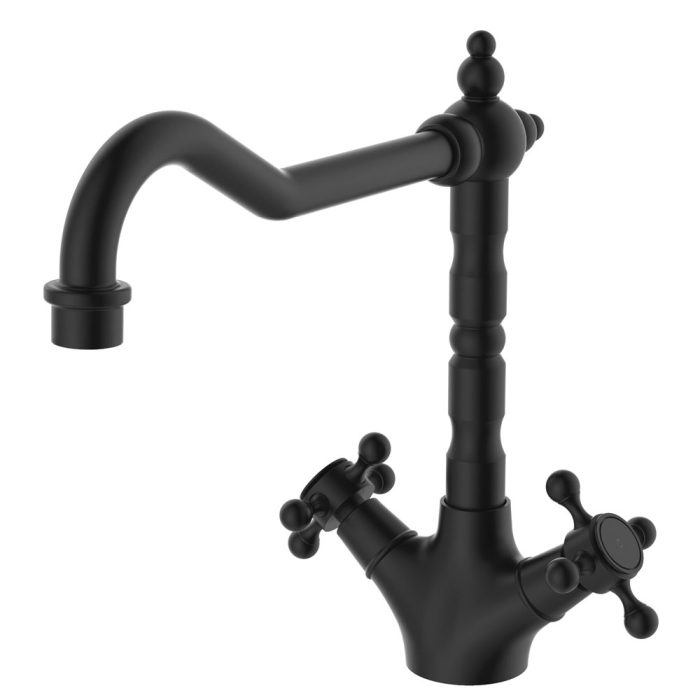 fienza Lillian Shepherds Crook Sink Mixer Matte Black