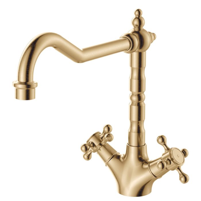 fienza Lillian Shepherds Crook Sink Mixer Urban Brass