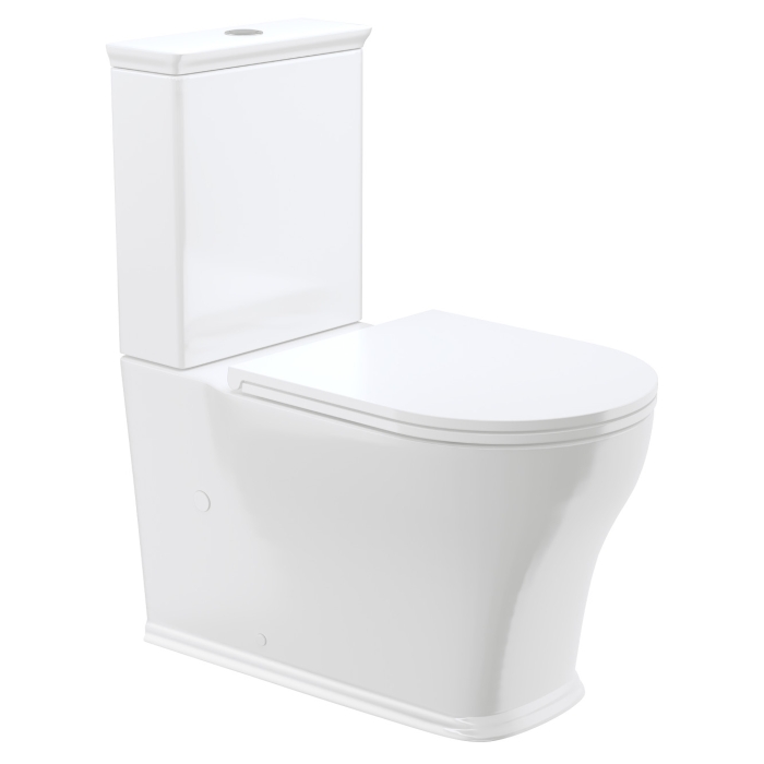 fienza Lillian Tornado Flush Back-to-Wall Toilet Suite Gloss White with Slim Seat