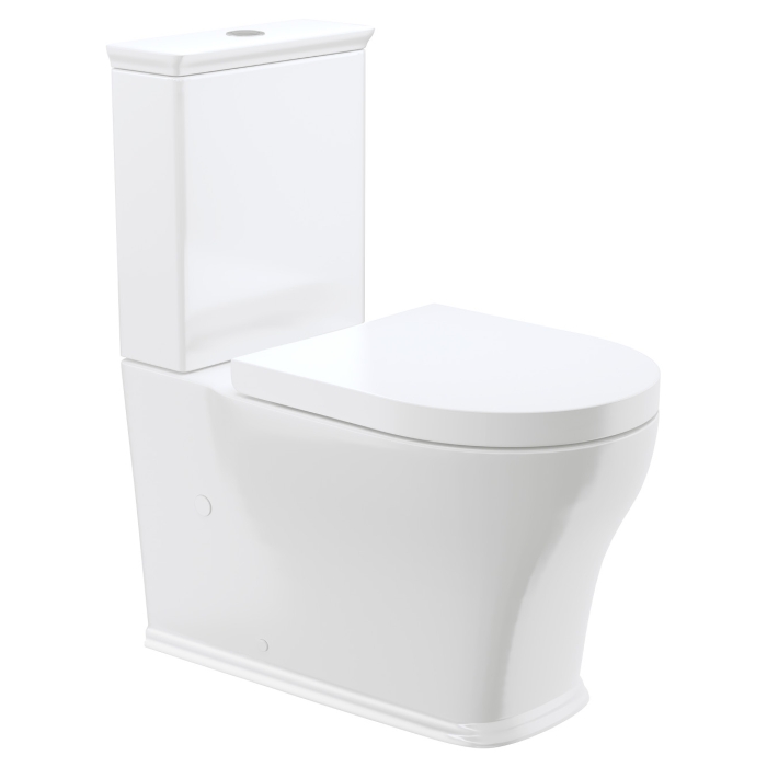 fienza Lillian Tornado Flush Back-to-Wall Toilet Suite Gloss White