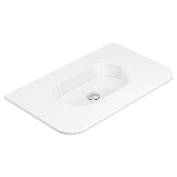 fienza Lola Gloss Full Depth Curved Ceramic Basin Top 750mm NTH
