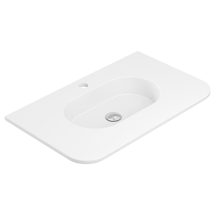 fienza Lola Matte Full Depth Curved Ceramic Basin Top 750mm 1TH