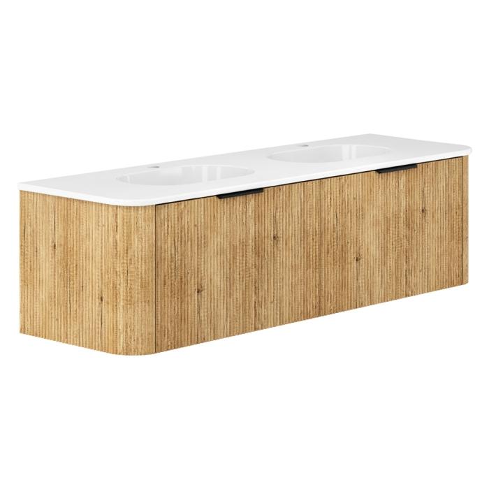 fienza Lola Minka Curved Scandi Oak 1500 Wall-Hung Vanity 1TH