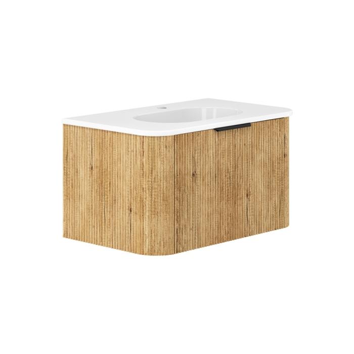 fienza Lola Minka Curved Scandi Oak 750 Wall-Hung Vanity 1TH