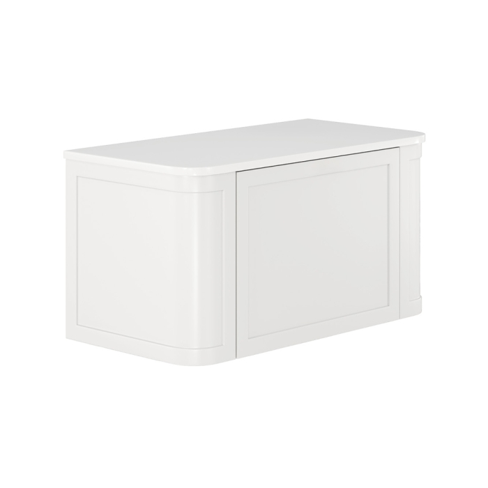 fienza Mila Curved Satin White 900 Wall Hung Cabinet