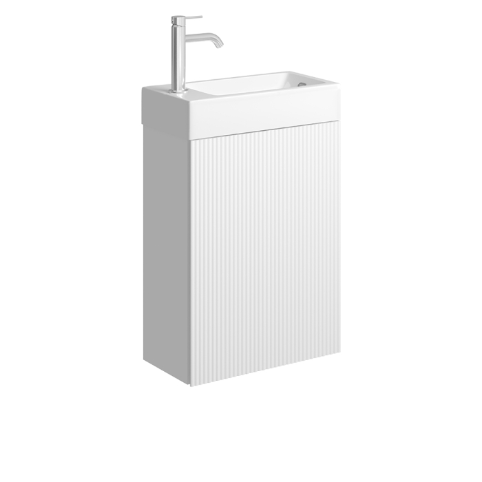 fienza Minka 450 Wall-Hung Vanity with Overflow Satin White