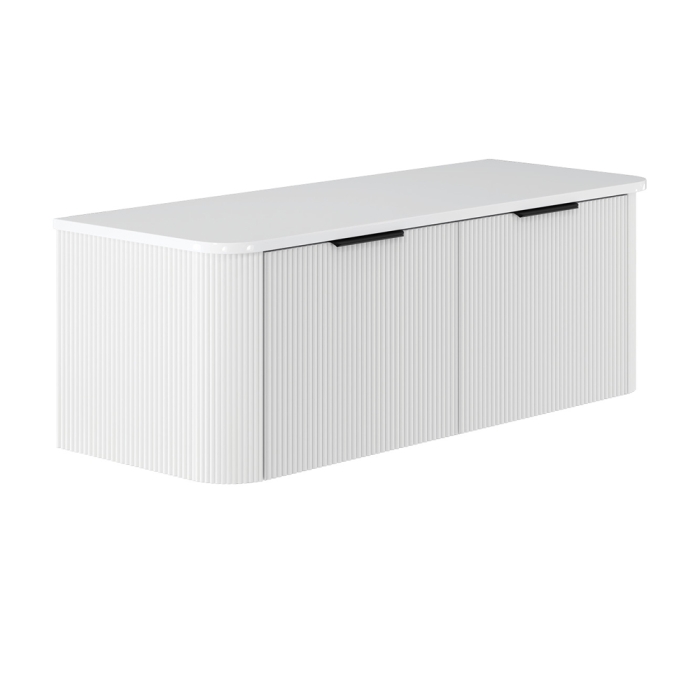 fienza Minka Curved Satin White 1200 Wall Hung Cabinet