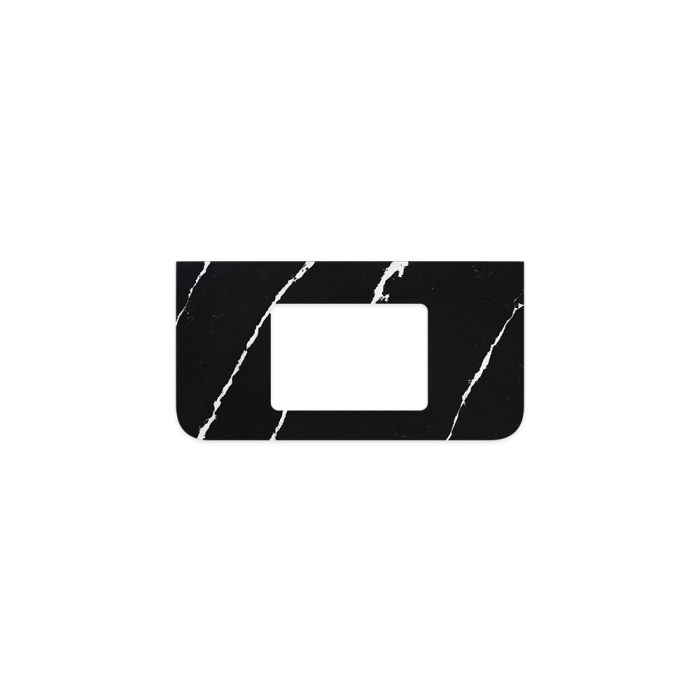 fienza Nero Vena Silica Free Stone Top Curved Full Depth with Single Undermount Basin Hole 900mm