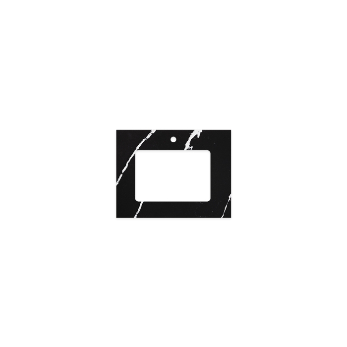 fienza Nero Vena Silica Free Stone Top Rectangular Full Depth with Single Undermount Basin Hole & Tap Hole 600mm