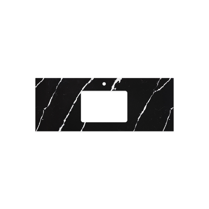 fienza Nero Vena Silica Free Stone Top Rectangular Full Depth with Single Undermount Basin Hole & Tap Hole 1200mm