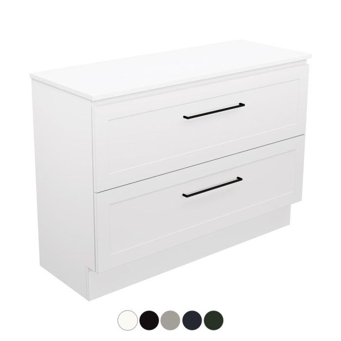 fienza Newport All Drawer 1200 Double Bowl Floor Standing Vanity