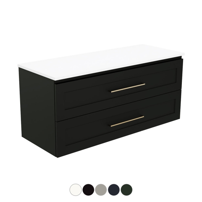 fienza Newport All Drawer 1200 Double Bowl Wall Hung Vanity