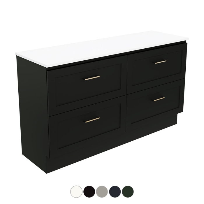 fienza Newport All Drawer 1500 Double Bowl Floor Standing Vanity