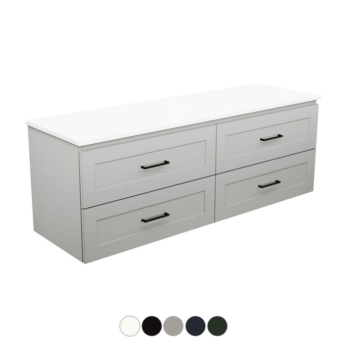fienza Newport All Drawer 1500 Single Bowl Wall Hung Vanity