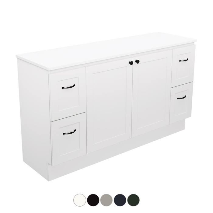fienza Newport Door & Drawer 1500 Double Bowl Floor Standing Vanity