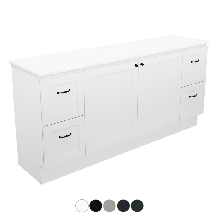 fienza Newport Door & Drawer 1800 Double Bowl Floor Standing Vanity