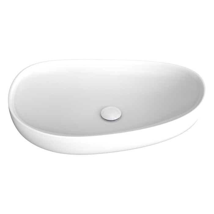 fienza Pebble Large Above Counter Basin Gloss White