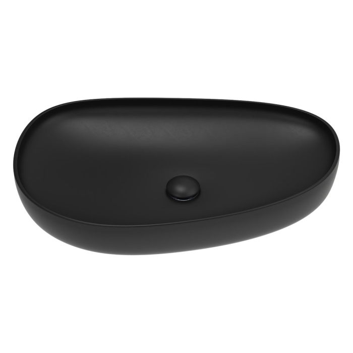 fienza Pebble Large Above Counter Basin Matte Black