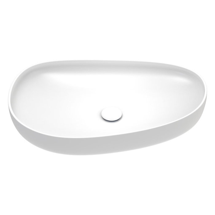fienza Pebble Large Above Counter Basin Matte White
