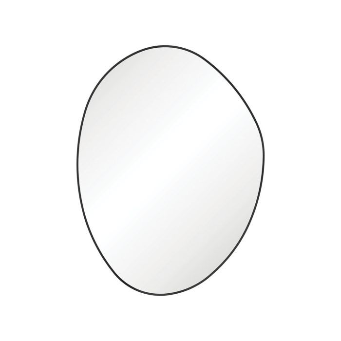 fienza Pebble Matte Black Asymmetrical Framed Mirror 900 x 1200mm