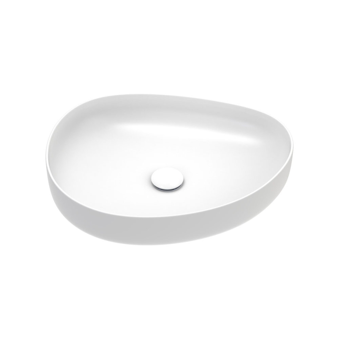 fienza Pebble Medium Above Counter Basin Matte White