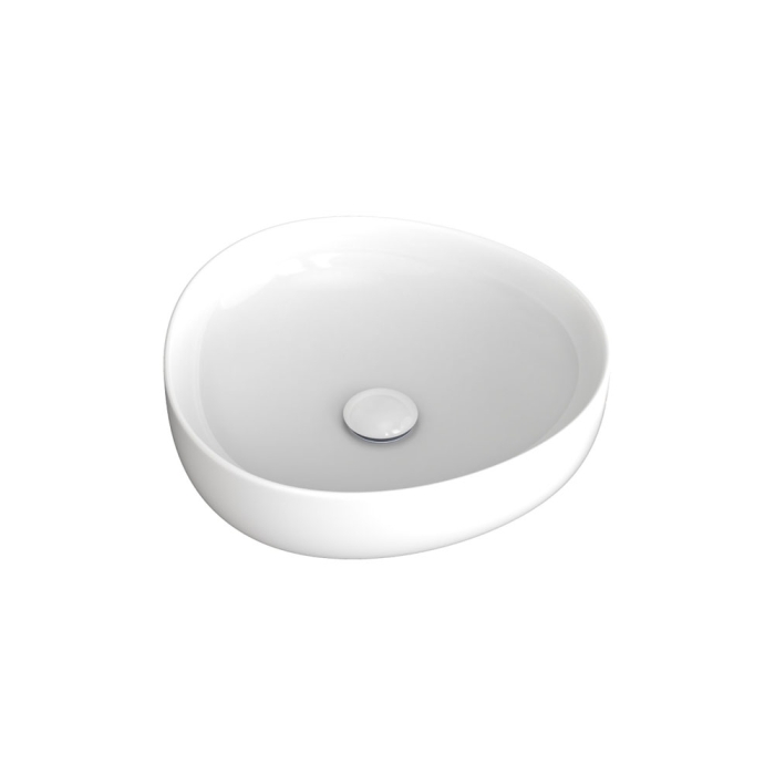 fienza Pebble Small Above Counter Basin Gloss White