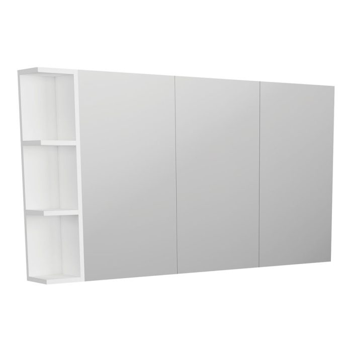 fienza Pencil Edge 1200 Mirror Cabinet 1 Side Shelf