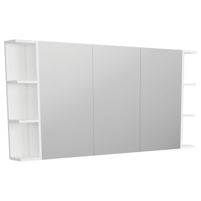 fienza Pencil Edge 1200 Mirror Cabinet 2 Side Shelves