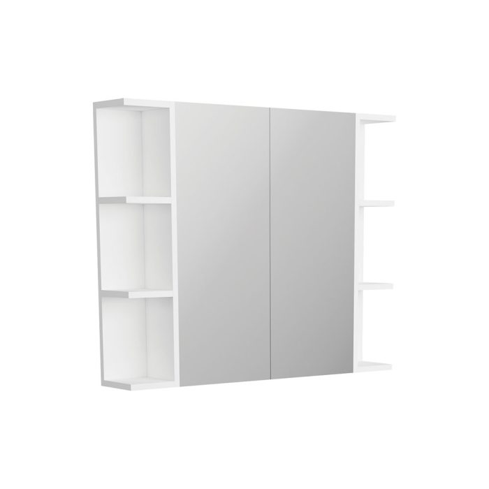 fienza Pencil Edge 600 Mirror Cabinet 2 Side Shelves