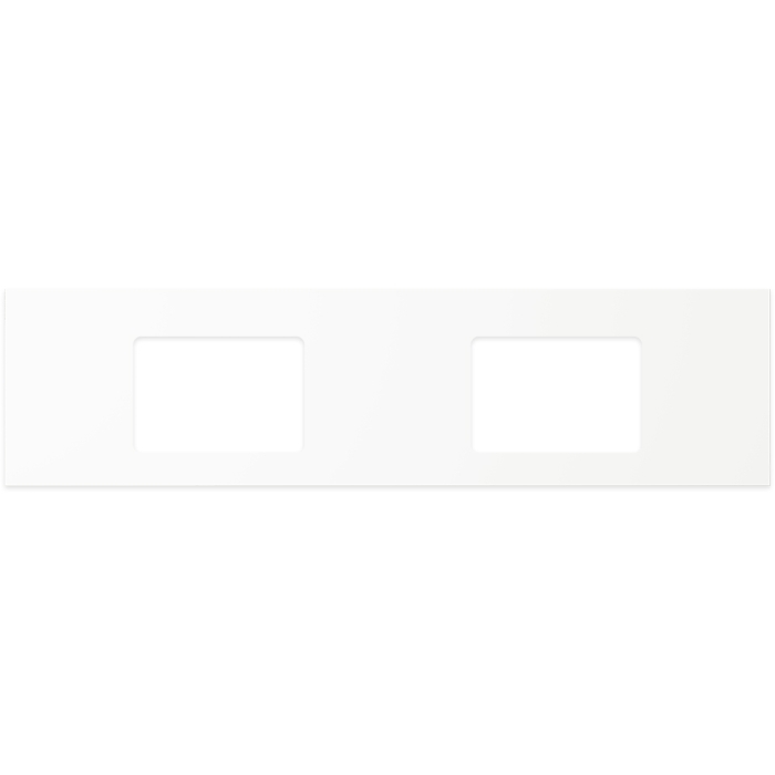 fienza Pure White Solid Surface Top Rectangular Full Depth with Double Undermount Basin Holes 1800mm