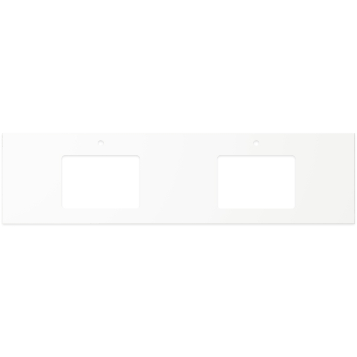 fienza Pure White Solid Surface Top Rectangular Full Depth with Double Undermount Basin Hole & Tap Holes 1800mm