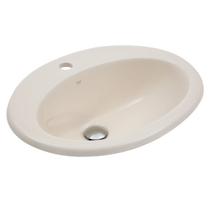 fienza RAK Jessica Ivory Fully-Inset Basin 1 Tap Hole