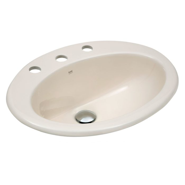 fienza RAK Jessica Ivory Fully-Inset Basin 3 Tap Holes
